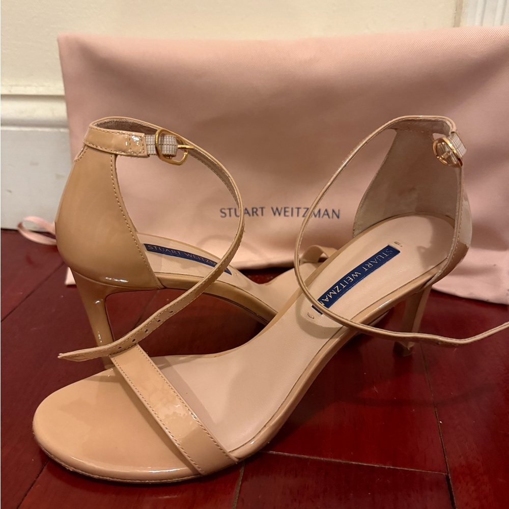Stuart Weitzman 3” Nudist Heels in Beige - Size 7.5